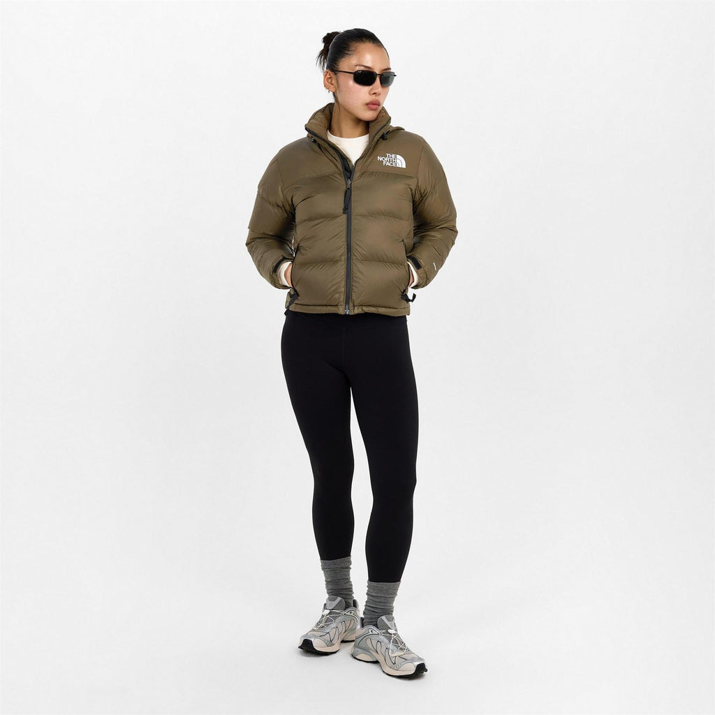 North Face Womens 1996 Retro Nuptse Water Resistant Goose Down Short Puffer Jacket
