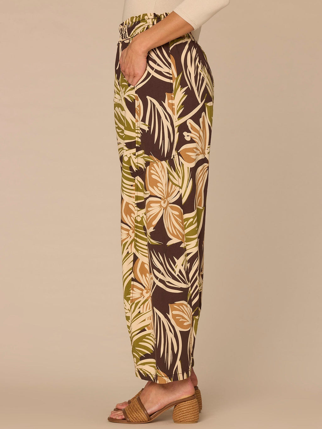 "Ab"leisure Skyrise Printed Glider Petite Relaxed Straight Leg Pants