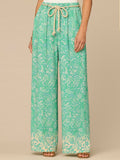 "Ab"leisure Skyrise Rope Belt Spade Pocket Printed Wide Leg Pants